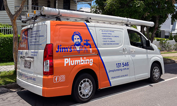Jim's van on suburban street