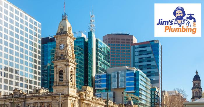 Adelaide skyline with Jim's logo