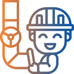 Happy plumber icon