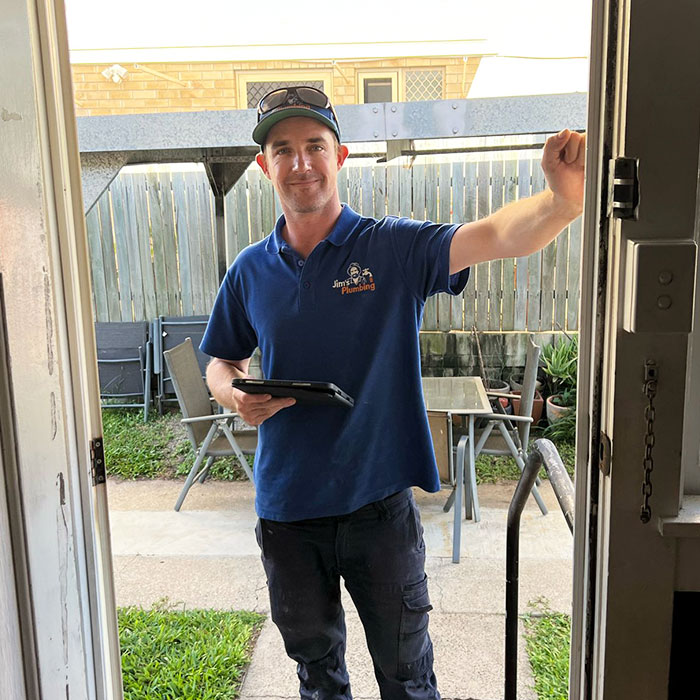 Rhys Davis, Chermside franchisee, knocking on door