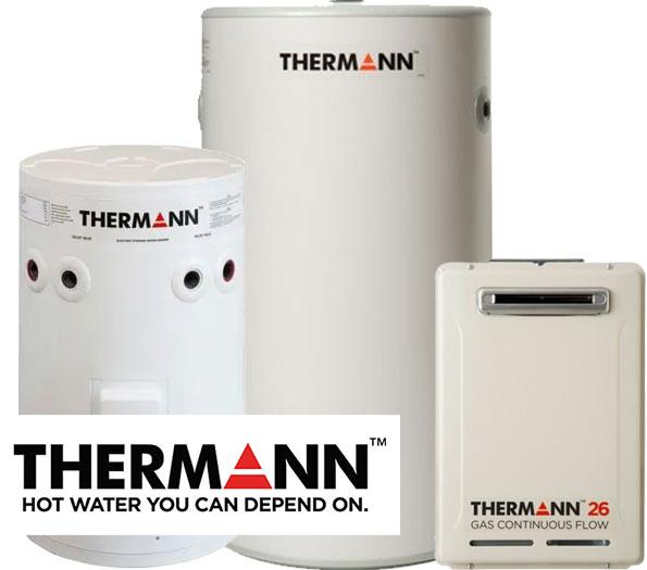 Thermann hot water systems with logo